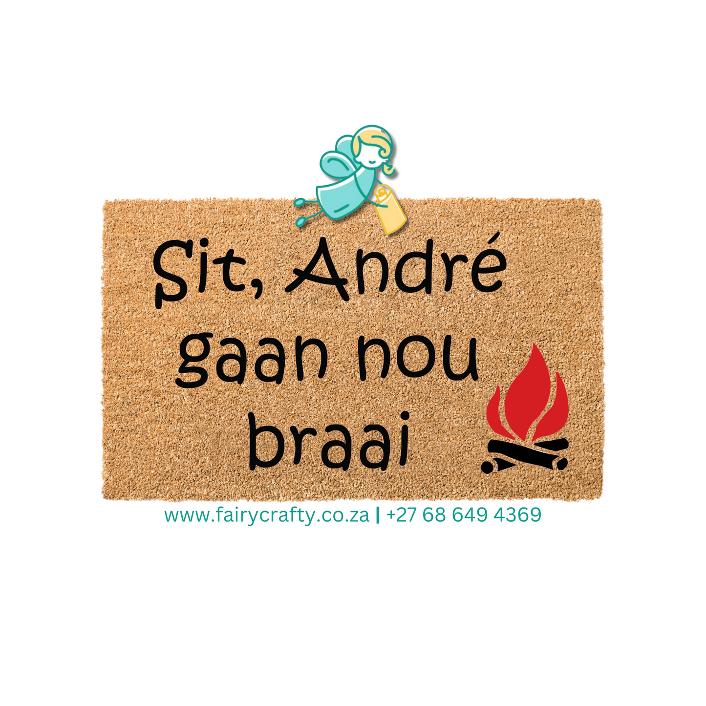 Doormat - Sit, braai v1 (Personalised)