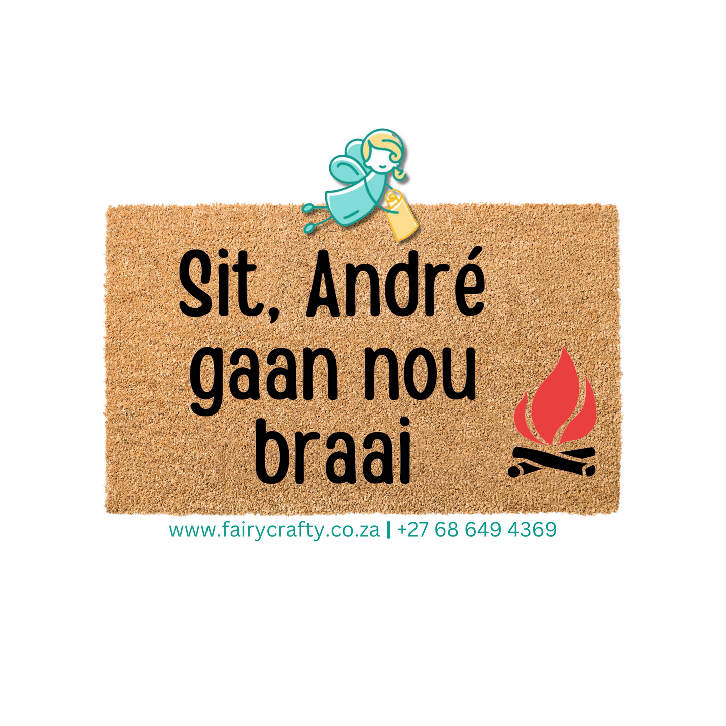Doormat - Sit, braai v2 (Personalised)