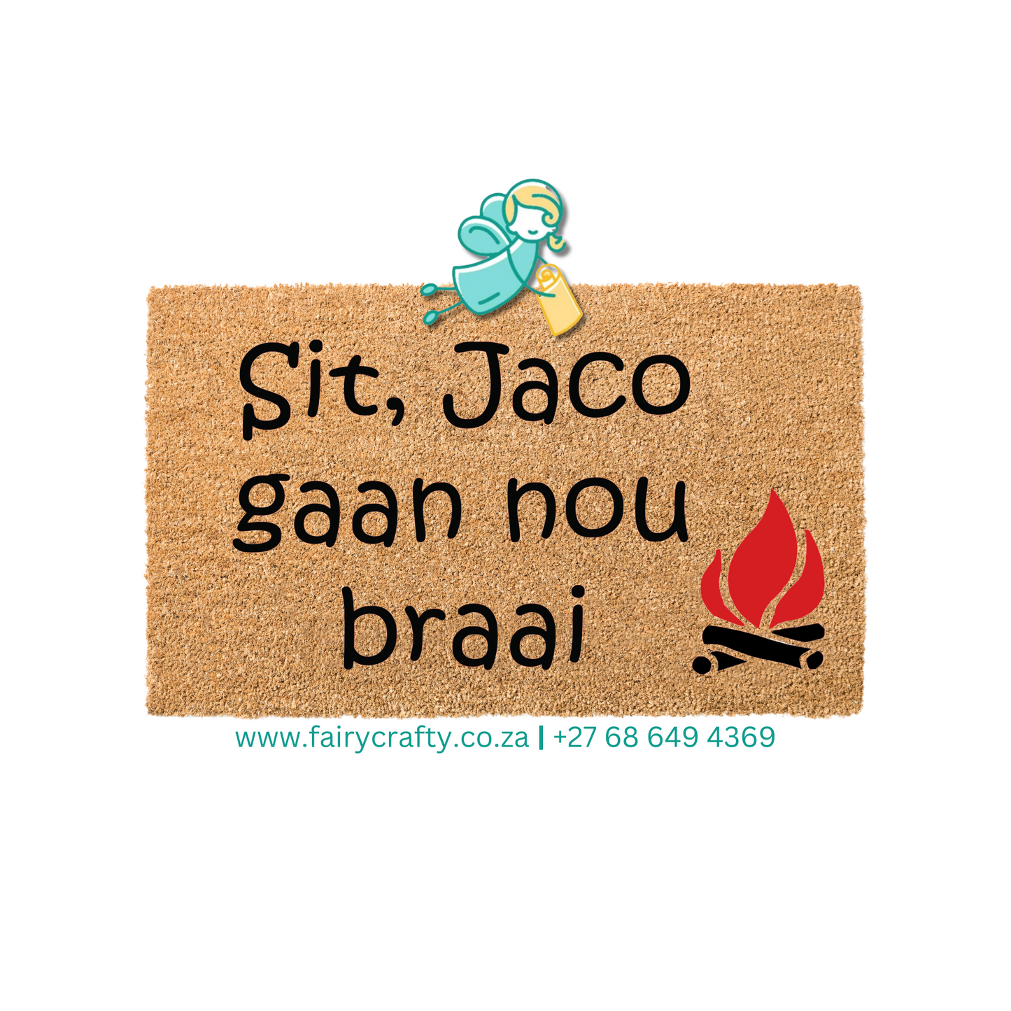 Doormat - Sit, braai v1 (Personalised)