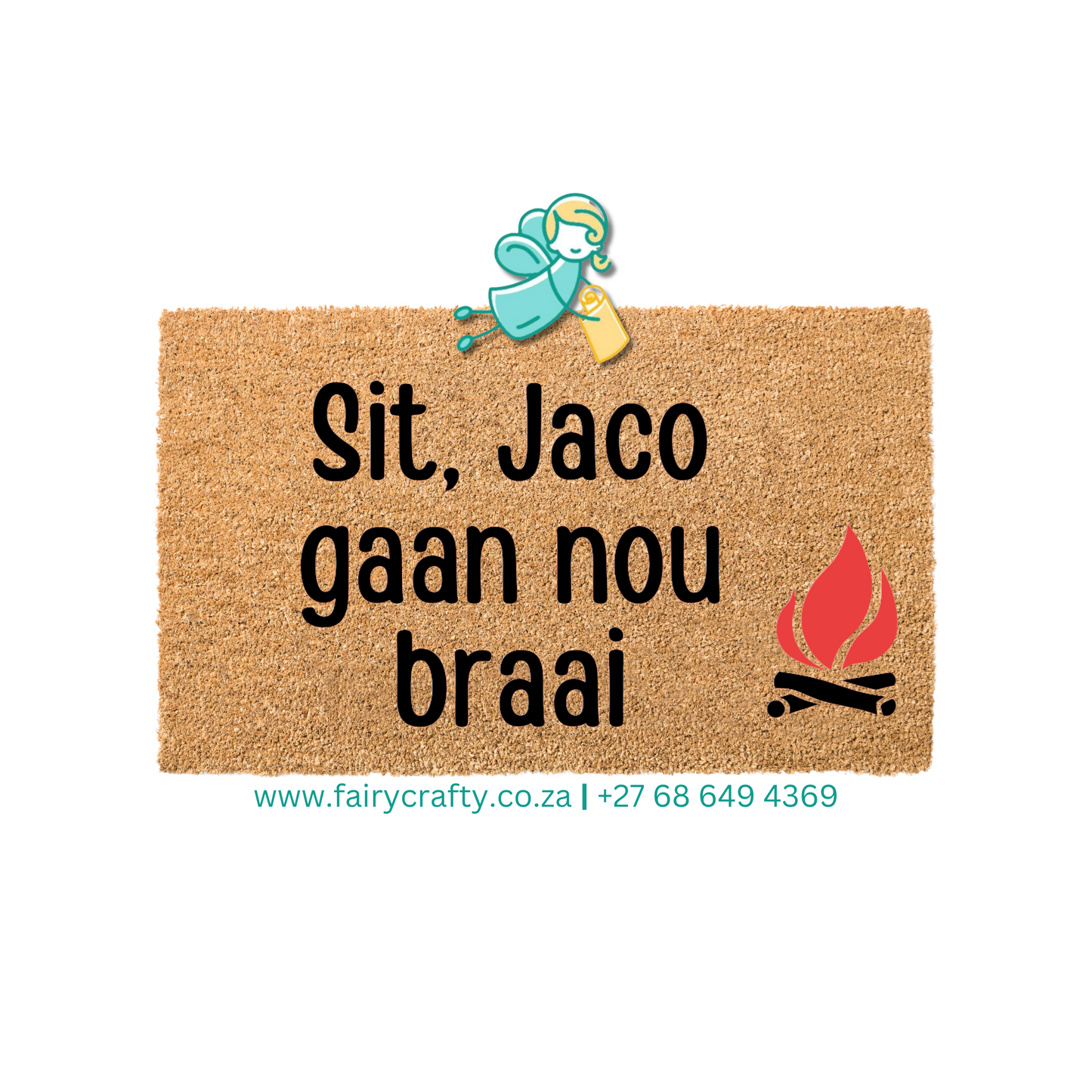 Doormat - Sit, braai v2 (Personalised)