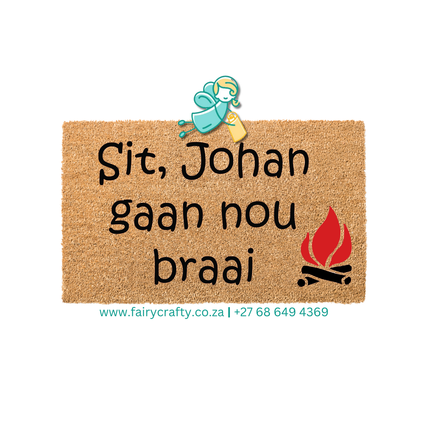 Doormat - Sit, braai v1 (Personalised)