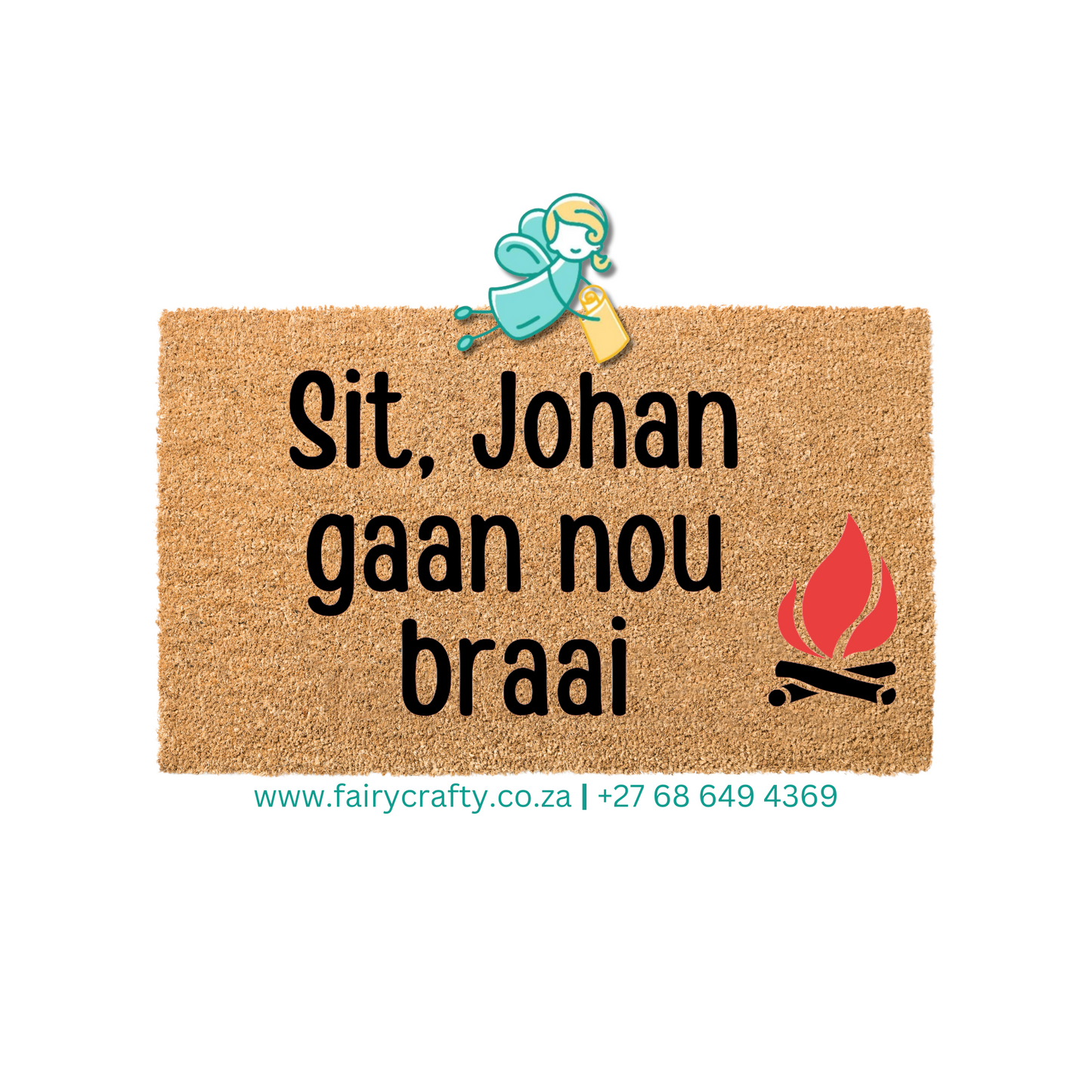 Doormat - Sit, braai v2 (Personalised)